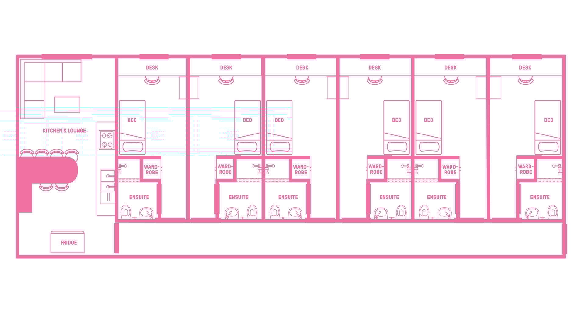  King Single Bed, Shared Apartment, 6 Bed Apartment With Ensuite  -  Scape Tribune  - Gallery -  16