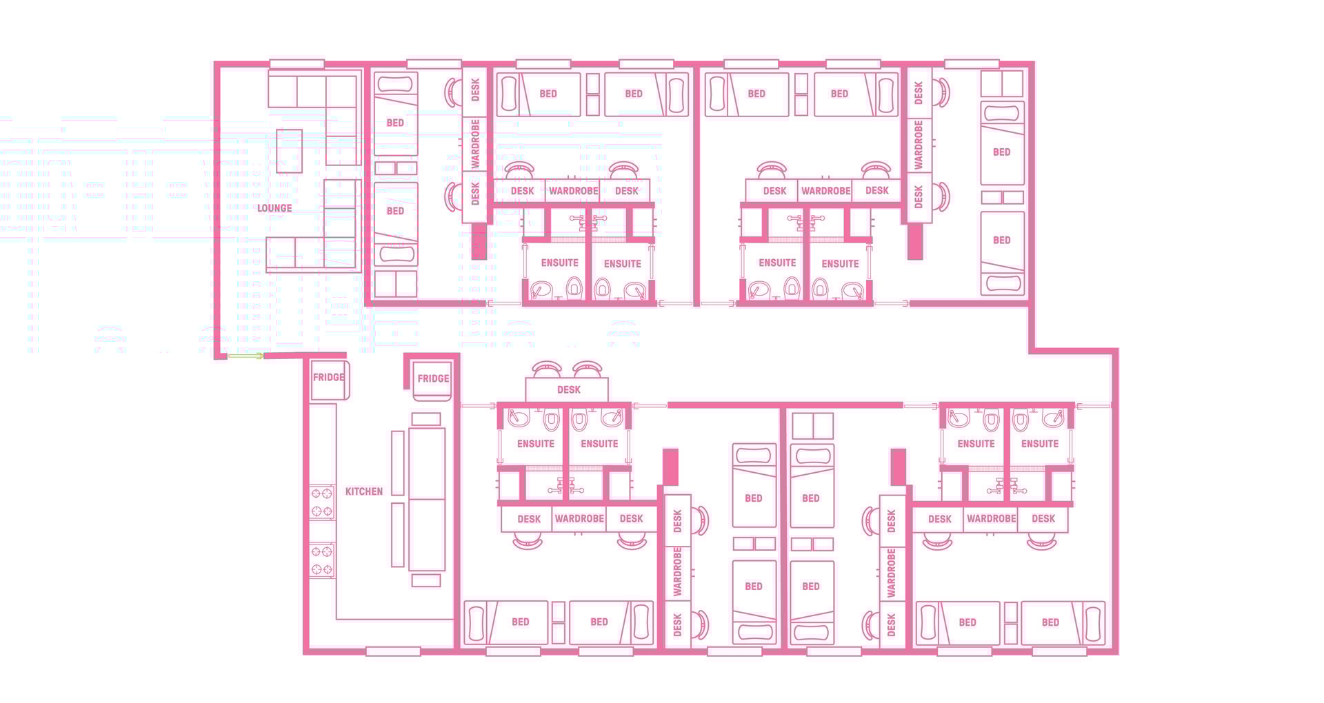  King Single Bed, Twin Room In 16 Bed Apartment  -  Scape Tribune  - Gallery -  2