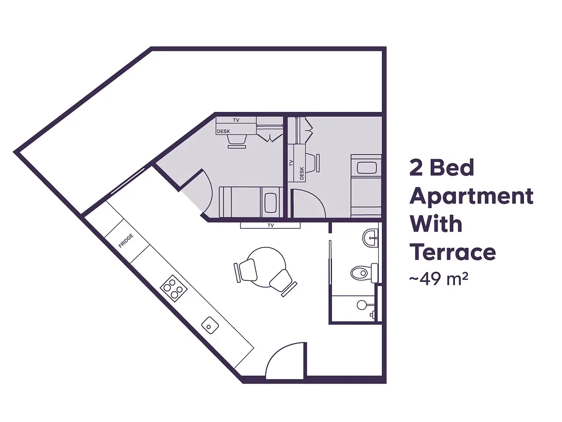 2 Bed Apartment With Terrace – Upper  -  University Square  - Gallery -  5