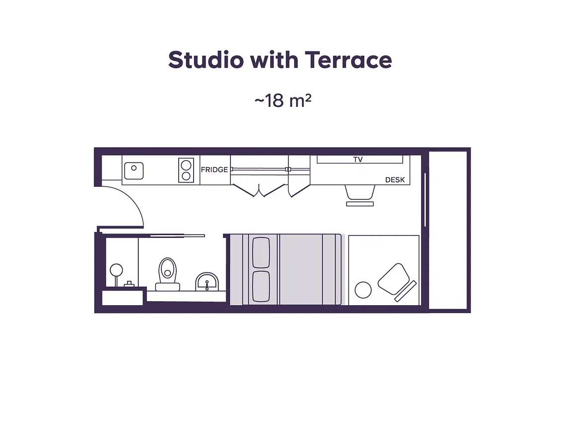  Studio With Terrace  -  University Square  - Gallery -  5