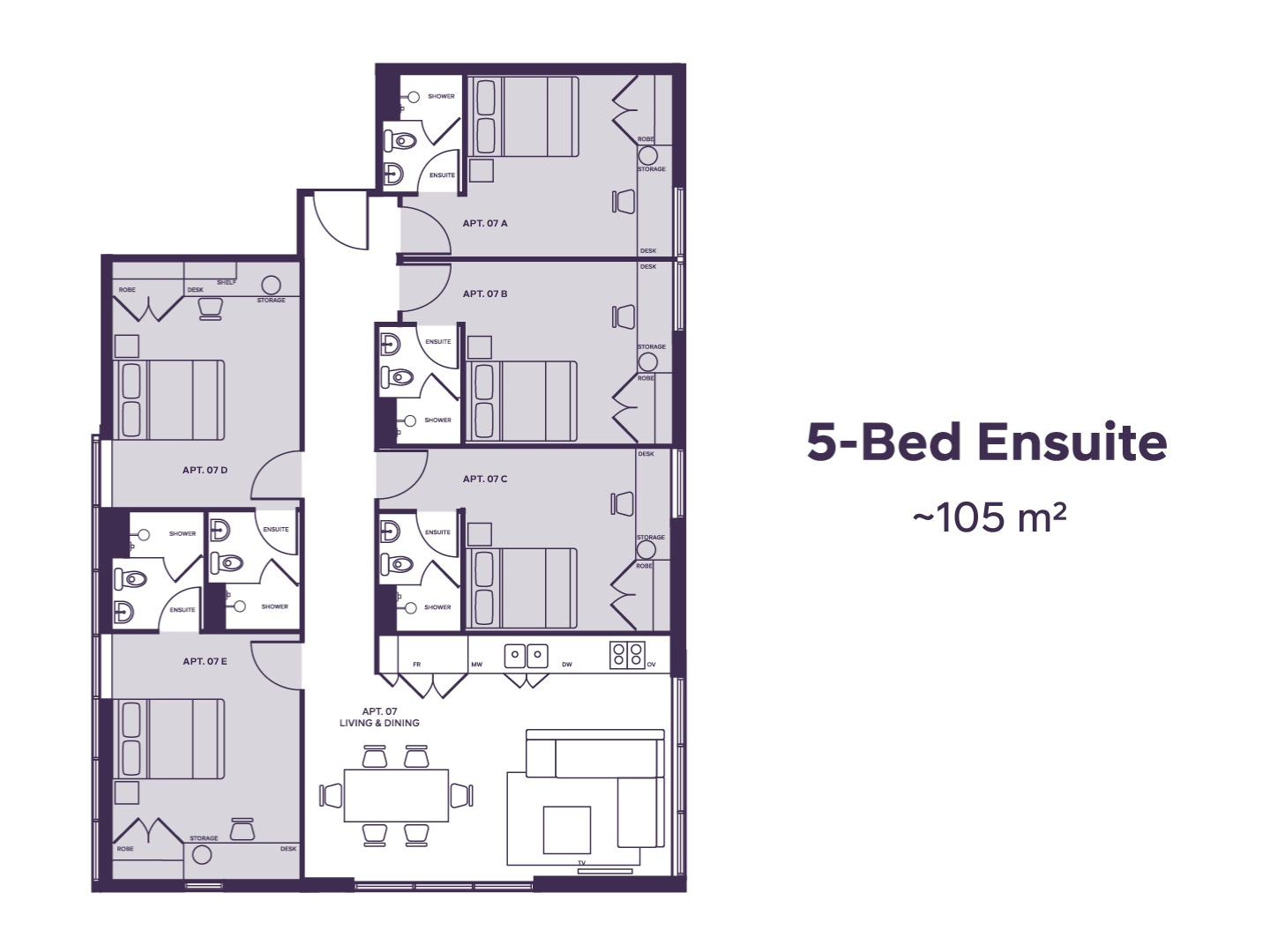 5 Bed Ensuite Apartment (High Floor) - 2