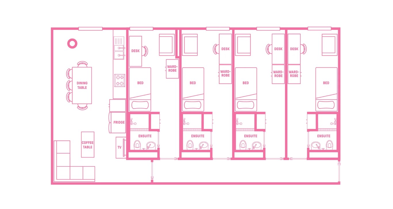  King Single Bed, 4 Bed Apartment With Ensuite  -  Urbanest Swanston Street  - Gallery -  2