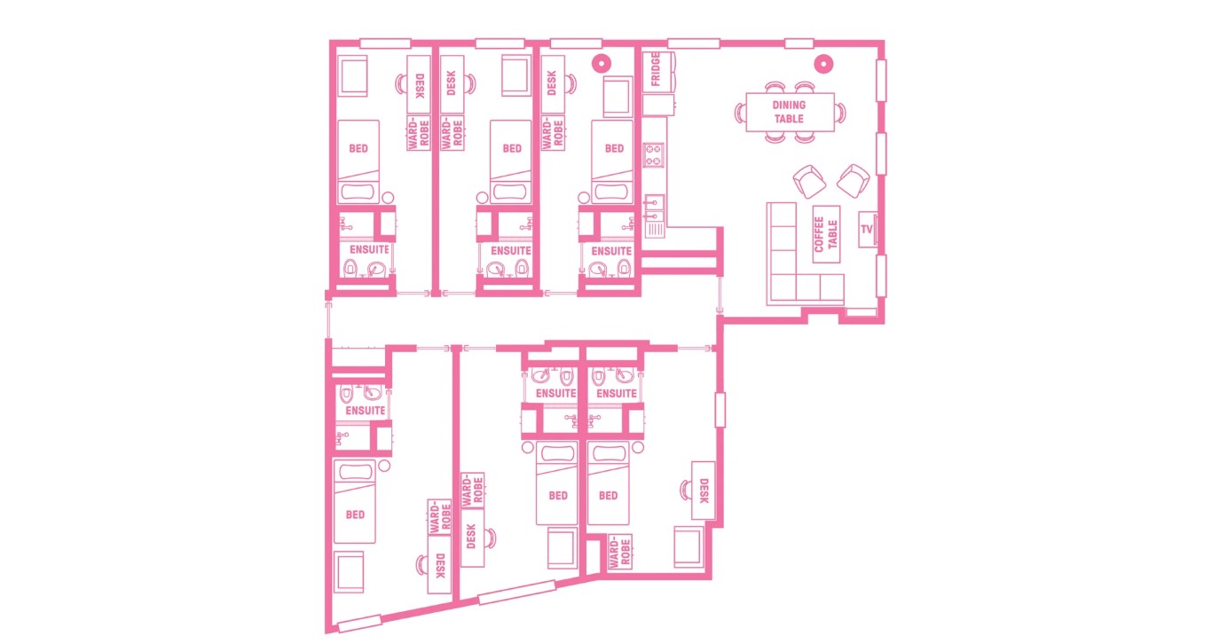 King Single Bed, 6 Bed Apartment With Ensuite - Urbanest Swanston Street - Gallery - 2