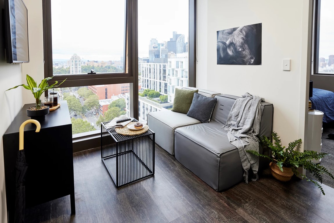 Double Bed, 1 Bed Apartment, Standard View - Urbanest Swanston Street - Gallery - 6