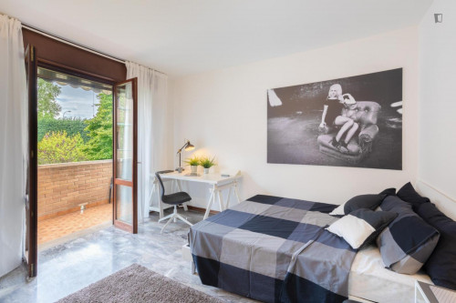 Really cool double bedroom with a balco Parrocchia Madonna Pellegrina room B