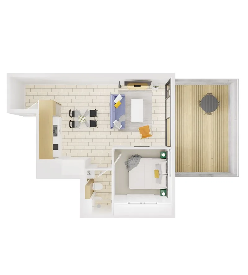  2 / 1 Bed + 1 Courtyard  -  UKO Camperdown  - Gallery -  1
