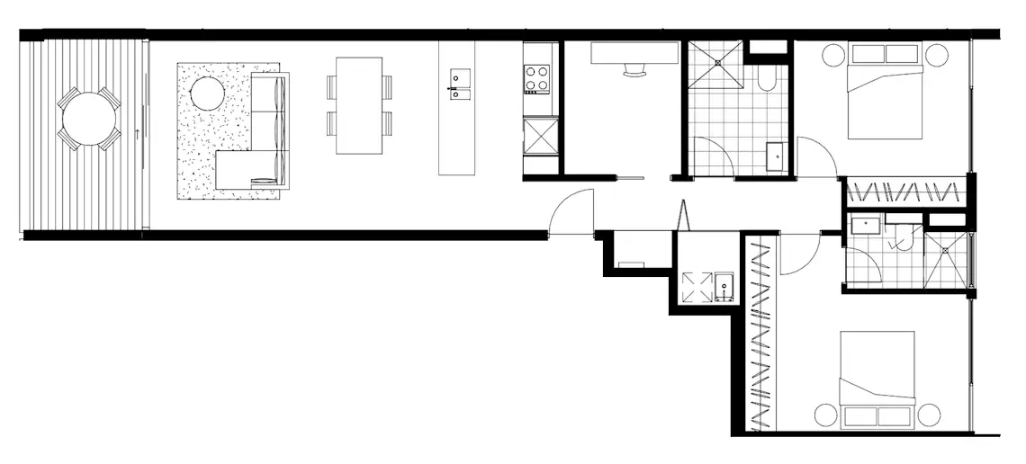  307 / Furnished 2 Bed  + MultiPurpose Room + 1 Balcony  -  UKO Camperdown  - Gallery -  1