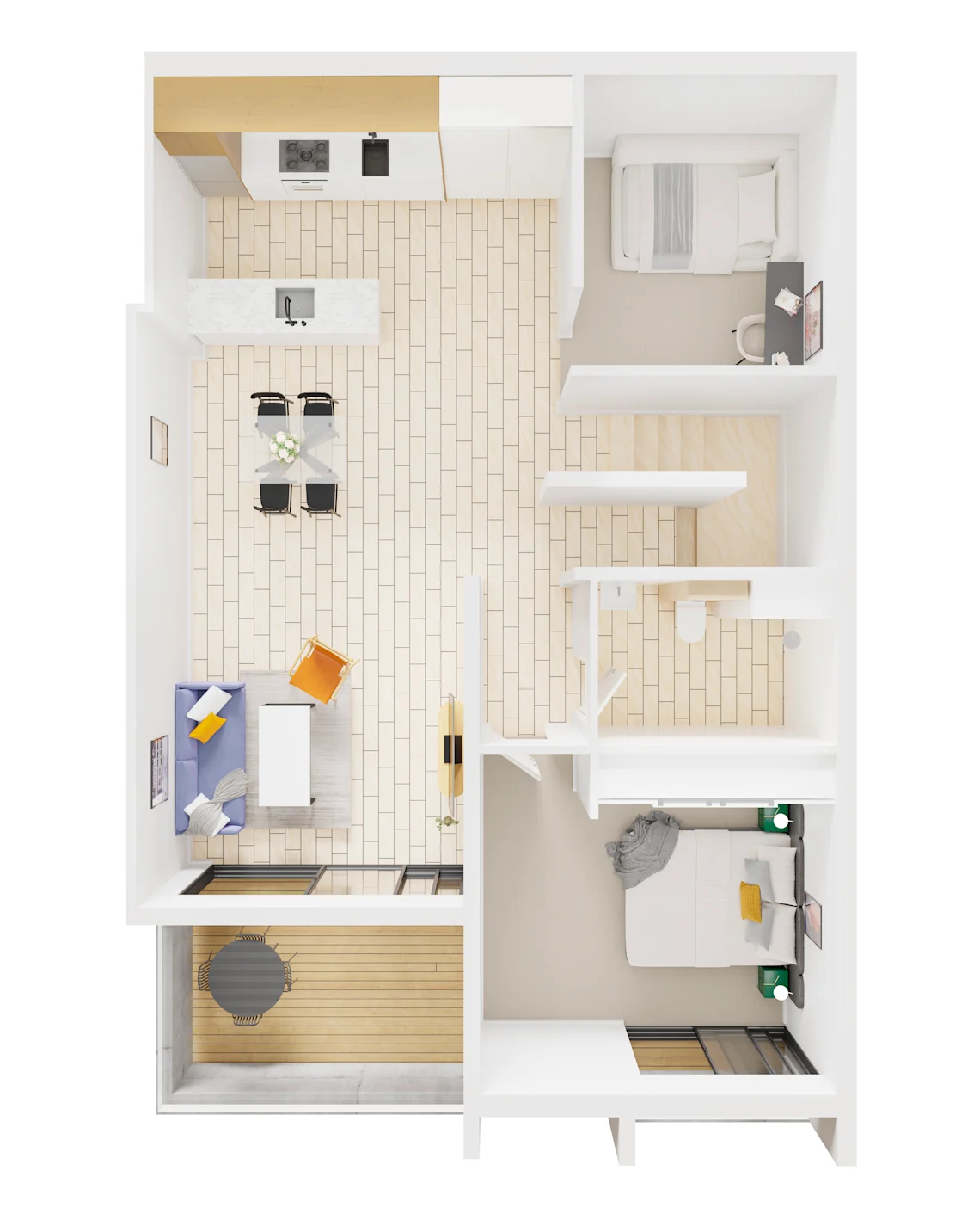  604, 607, 608 /  Furnished 3Bed + 2Bath + 1Balcony + 2Juliet Balcony  -  UKO Camperdown  - Gallery -  1