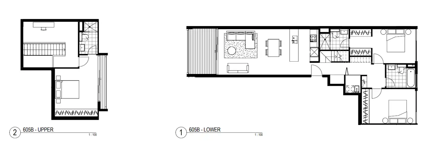  605 / 3 Bed + 3 Bath + Study + 1 Balcony + 1 Juliet Balcony  -  UKO Camperdown  - Gallery -  1