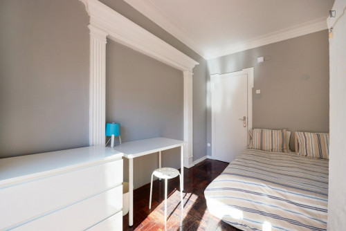 Enchanting double bedroom in a student flat, in Entrecampos