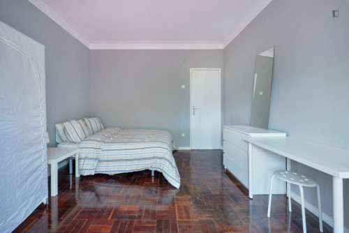 Ample double bedroom in an 11-bedroom flat, near Instituto Superior Técnico