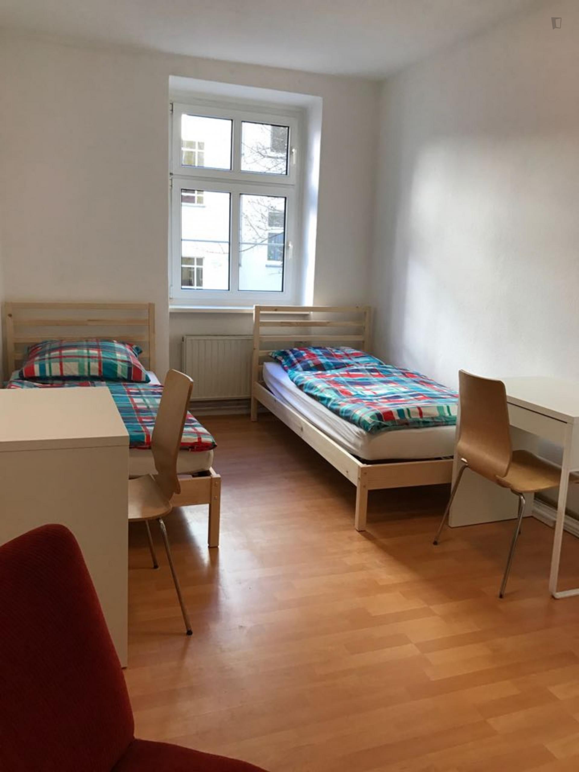 Bed in a twin bedroom in Spandau