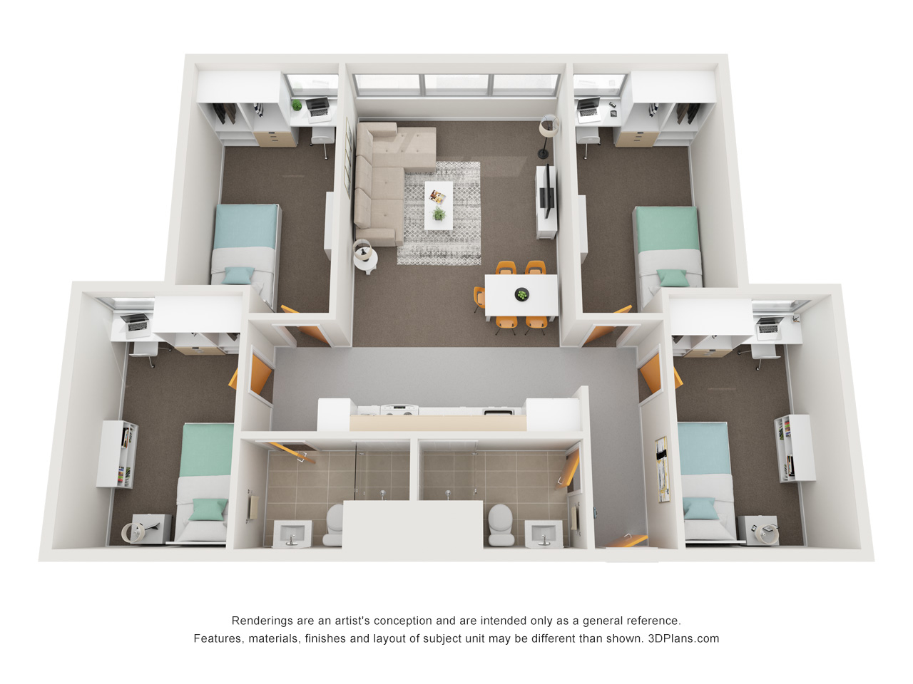 4 Bedroom Apartment - Student Village Melbourne - Gallery - 2