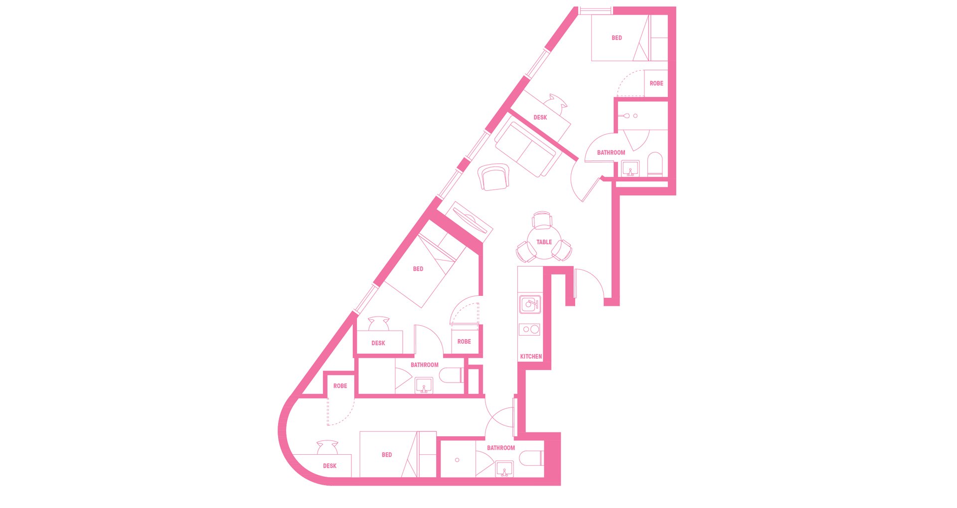  King Single Bed, 3 Bed Apartment With Ensuite  -  Scape Peel  - Gallery -  2