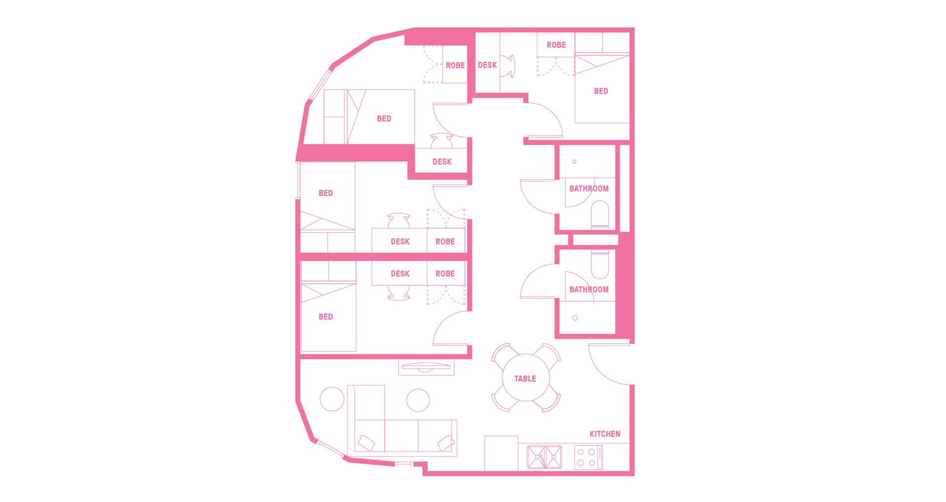  Double Bed, 4 Bed Apartment  -  Scape Peel  - Gallery -  2