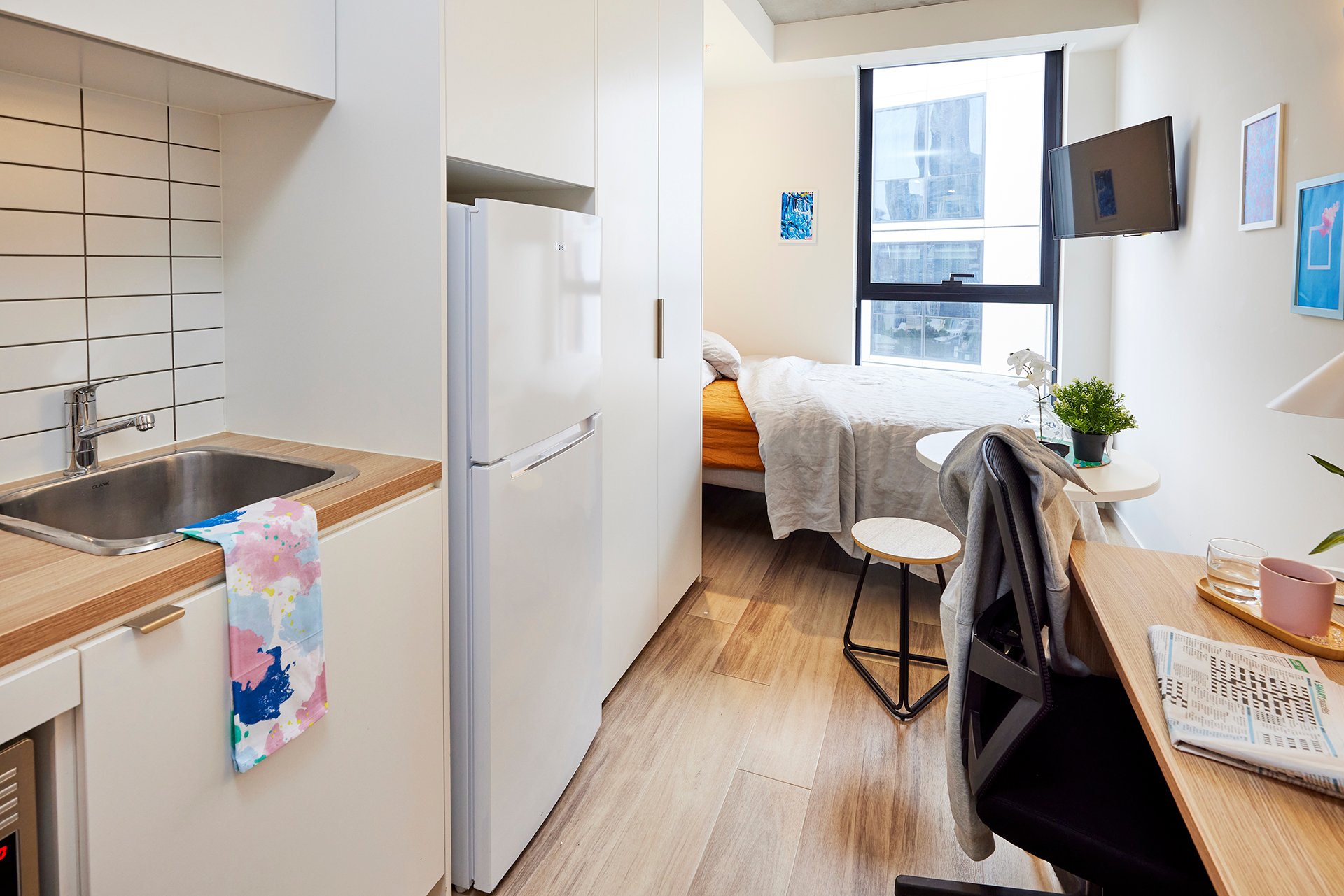  King Single Bed, Signature Studio Apartment, Standard View  -  Atira Peel St  - Gallery -  3