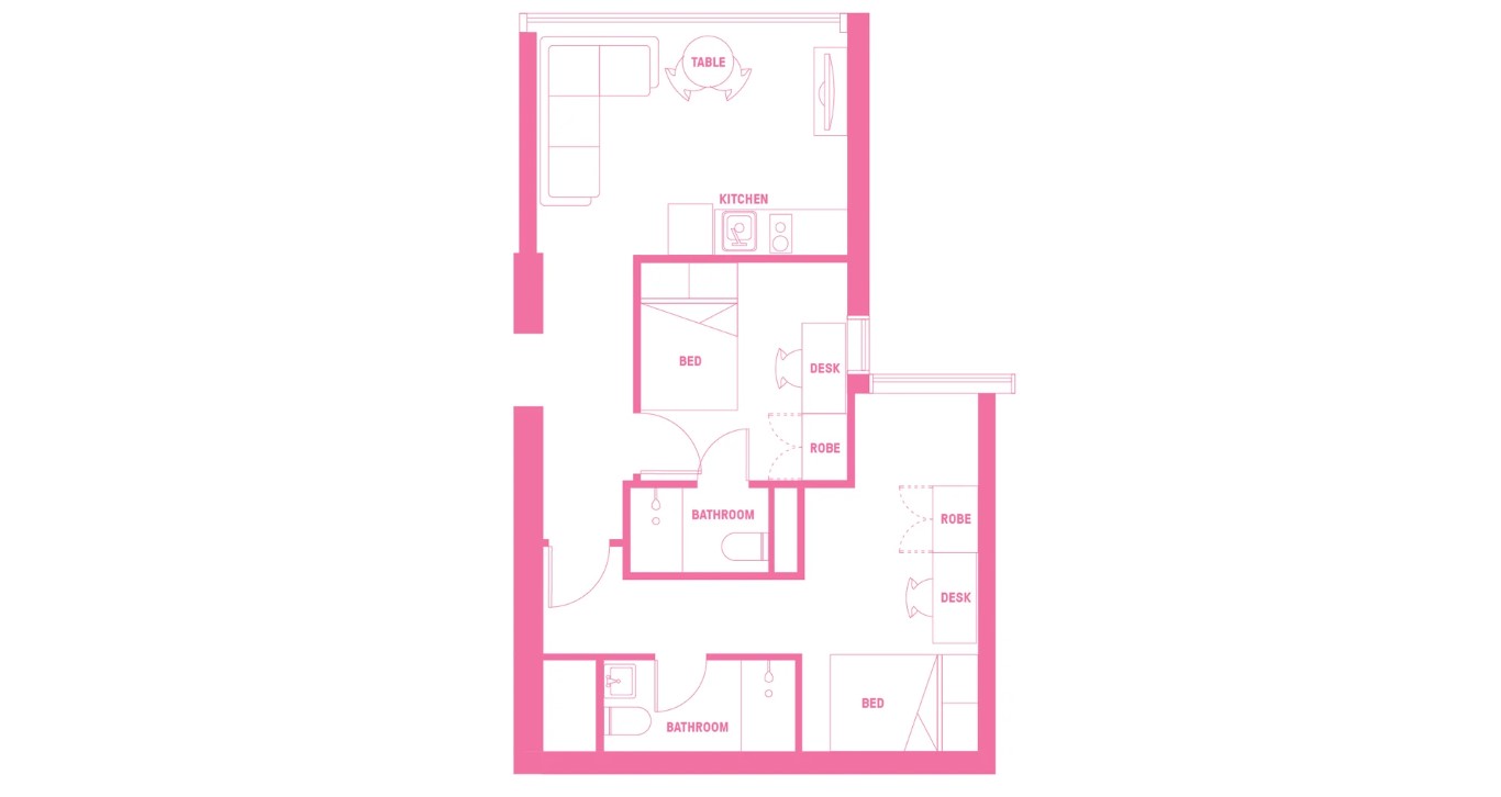  Double Bed, 2 Bed Apartment With Ensuite  -  اتيرا لاتروب اس تي  - Gallery -  7
