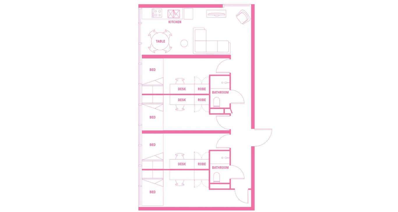  King Single Bed, 4 Bed Apartment - High Floor  -  اتيرا لاتروب اس تي  - Gallery -  6
