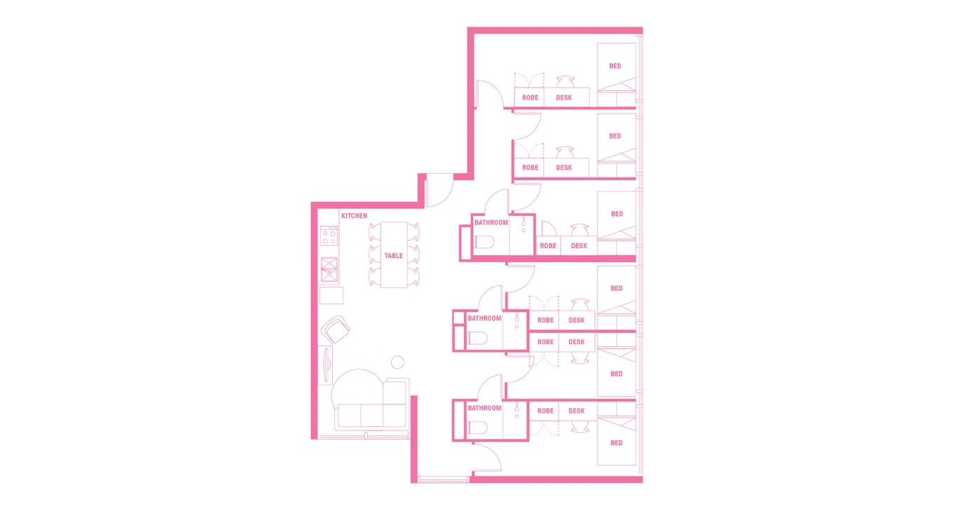  King Single Bed, 6 Bed Apartment  -  اتيرا لاتروب اس تي  - Gallery -  5