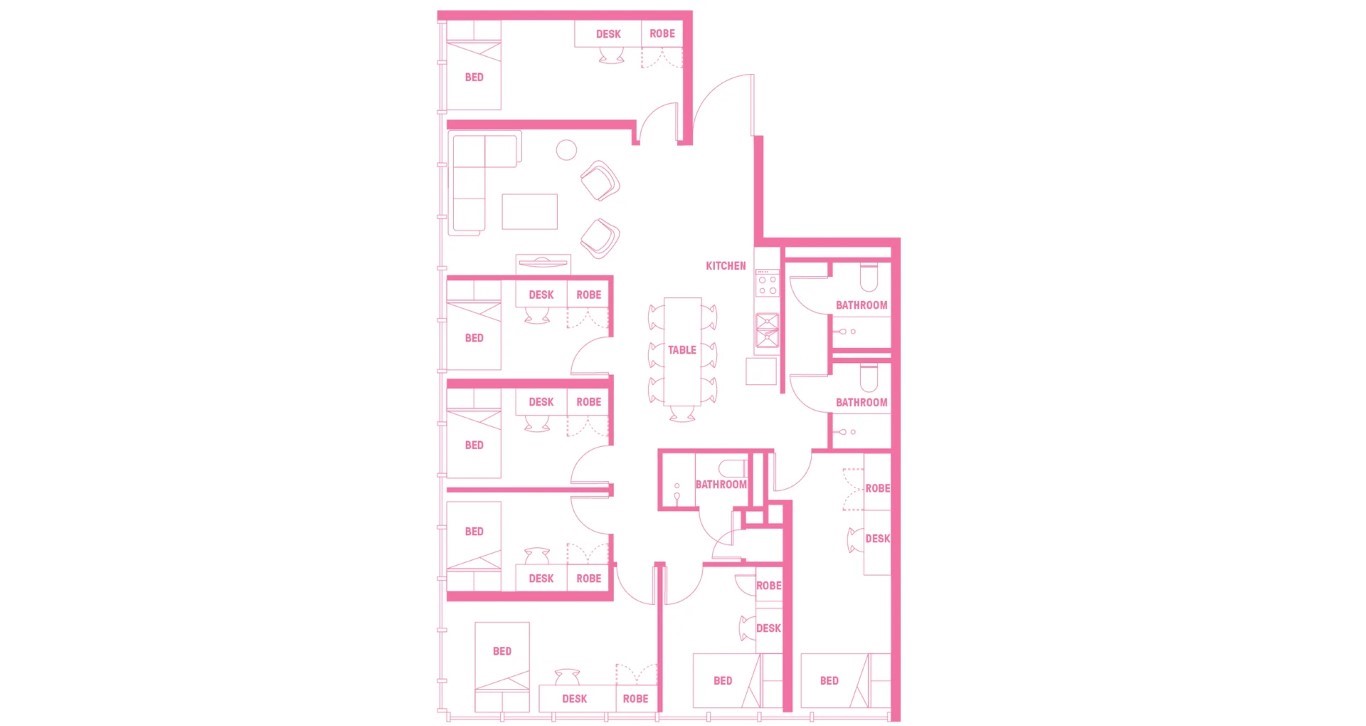  King Single Bed, 7 Bed Apartment  -  اتيرا لاتروب اس تي  - Gallery -  9