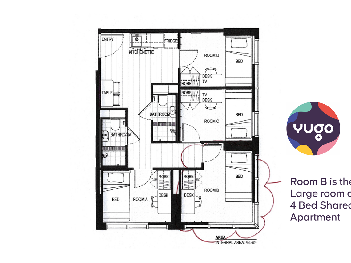 4 Bed Shared Apartment (Large) - Adelaide City - Gallery - 2