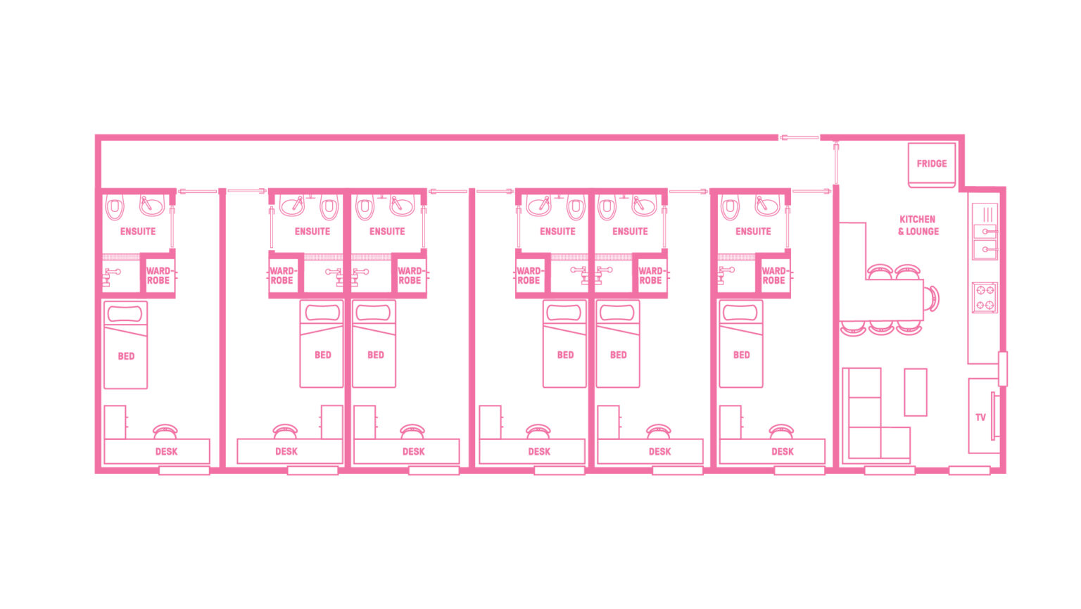 King Single Bed, 6 Bed Apartment With Ensuite - Scape Quay - Gallery - 8