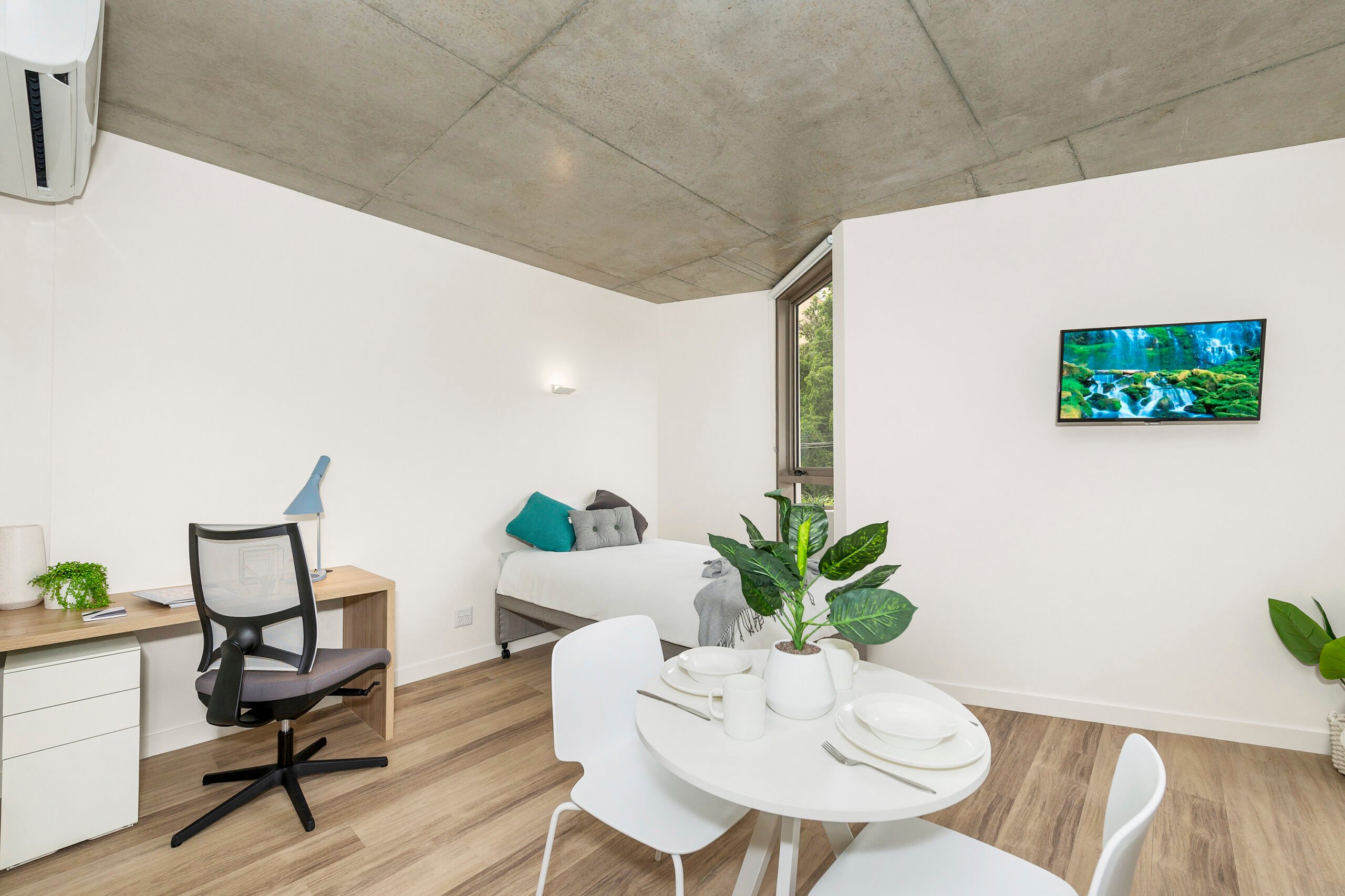  King Single Bed, Signature Plus Twin Apartment, Standard View  -  Scape St Lucia  - Gallery -  1