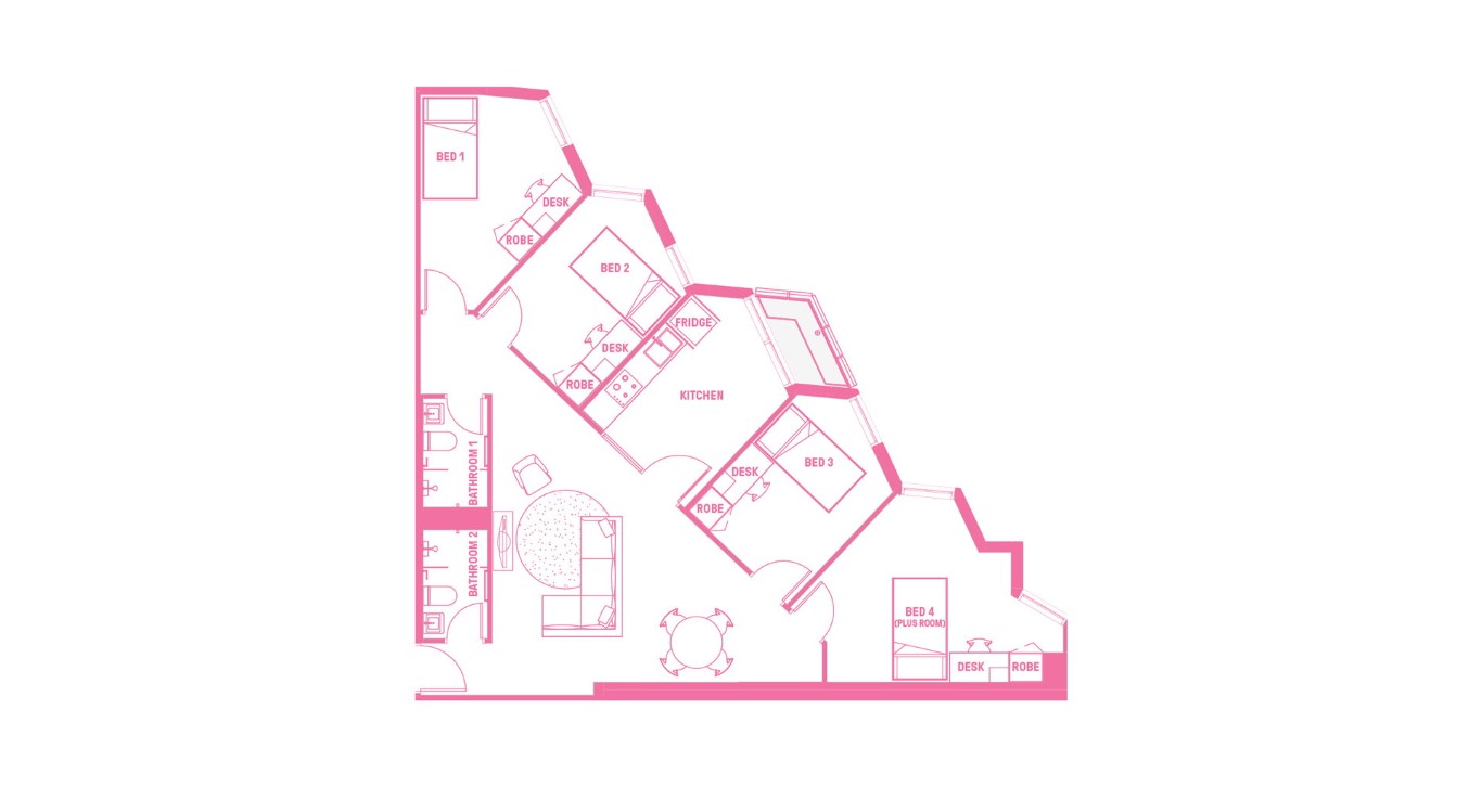 King Single Bed, 4 Bed Apartment - Scape St Lucia - Gallery - 5