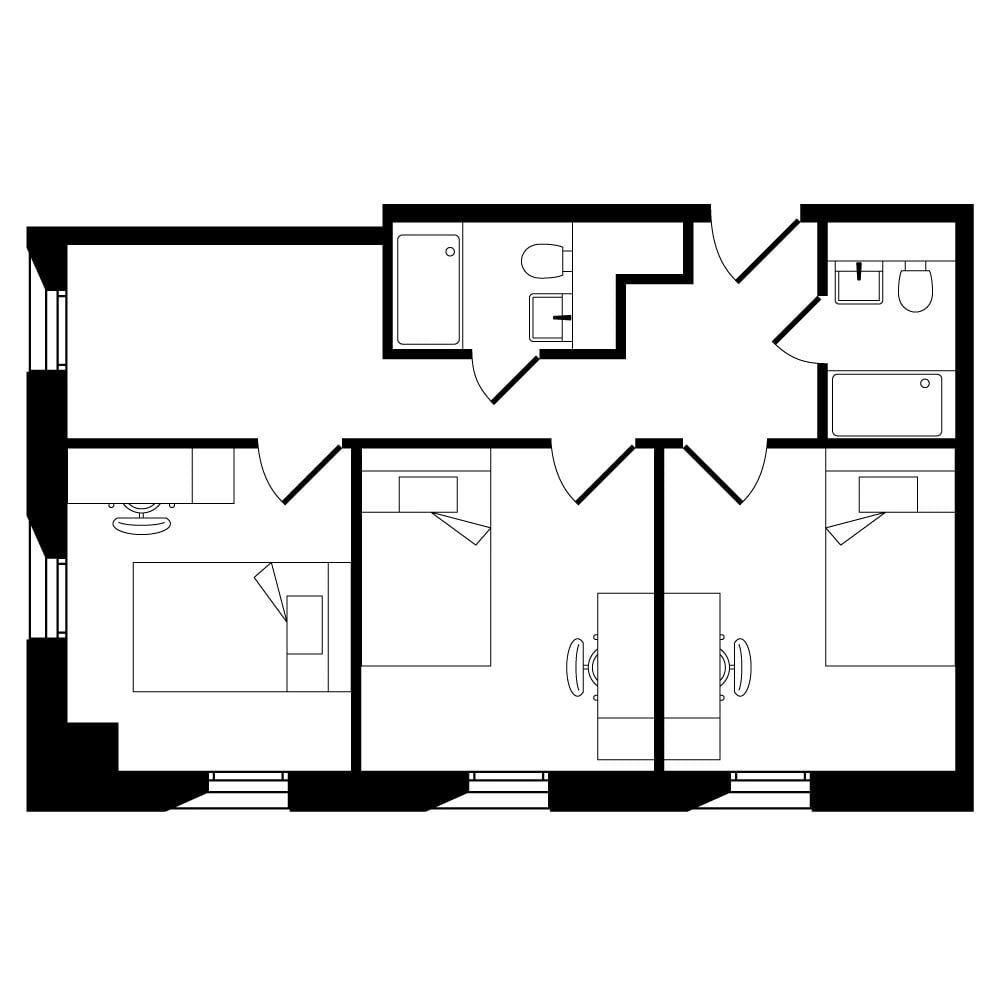  3 Bed Apartment  -  Canvas Manchester  - Gallery -  2