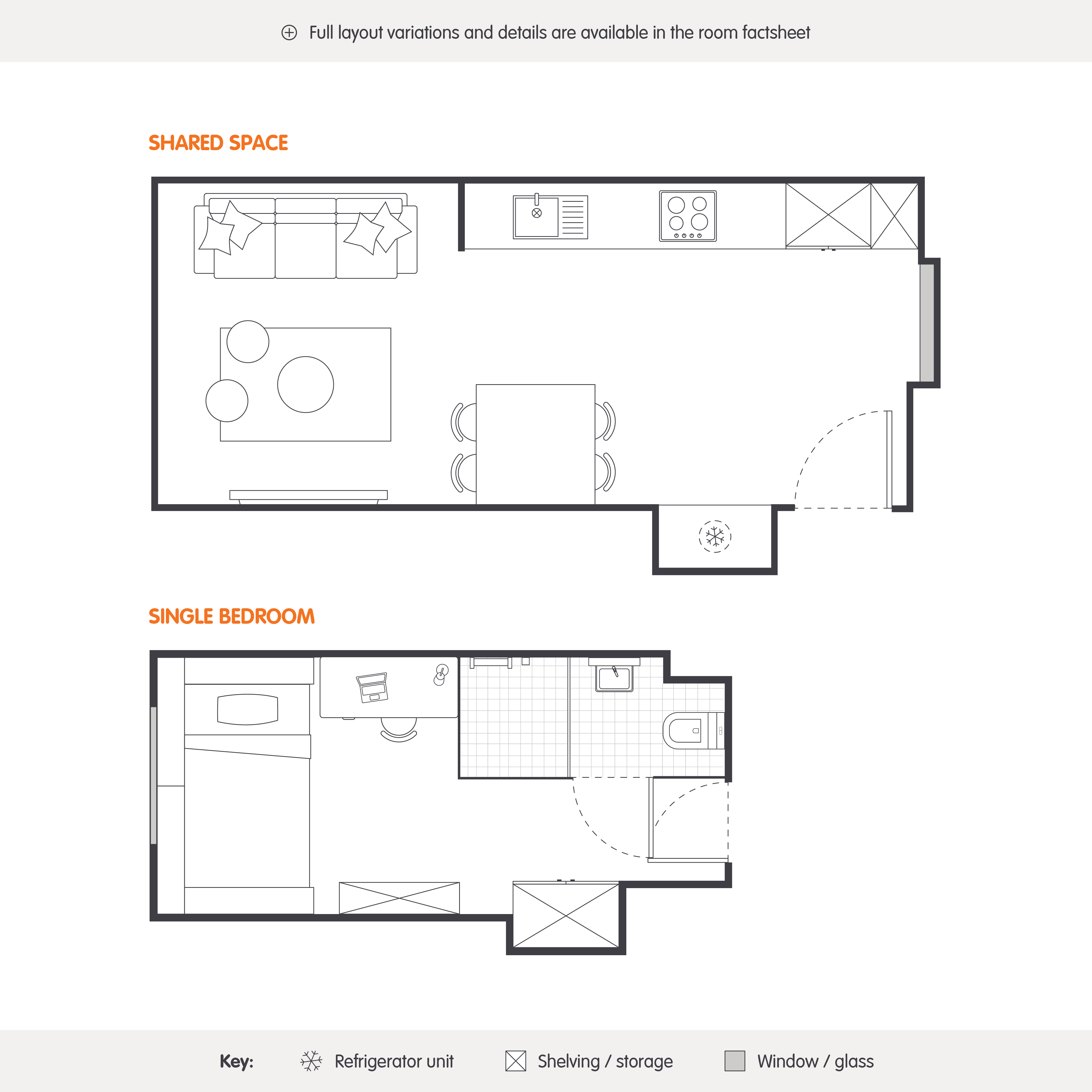  سنجل بيد رووم 6 شير ابارتمنت  -  اجلو ريدفيرن  - Gallery -  2