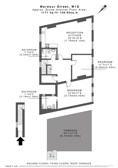  Wardour St #3 2 Bed Penthouse  -  Chinatown Soho Apartments (Wardour Street)  - Gallery -  15
