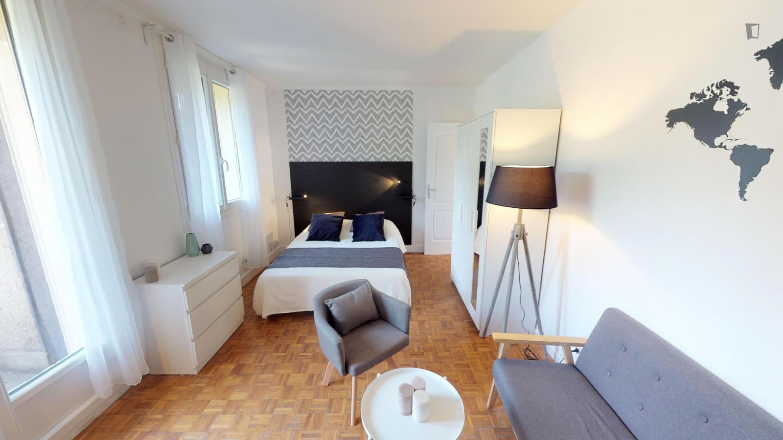  Beautiful Double Bedroom In A Student Flat, In Prince–Marmottan  -  Beautiful double bedroom in a student flat, in Prince–Marmottan  - Gallery -  1