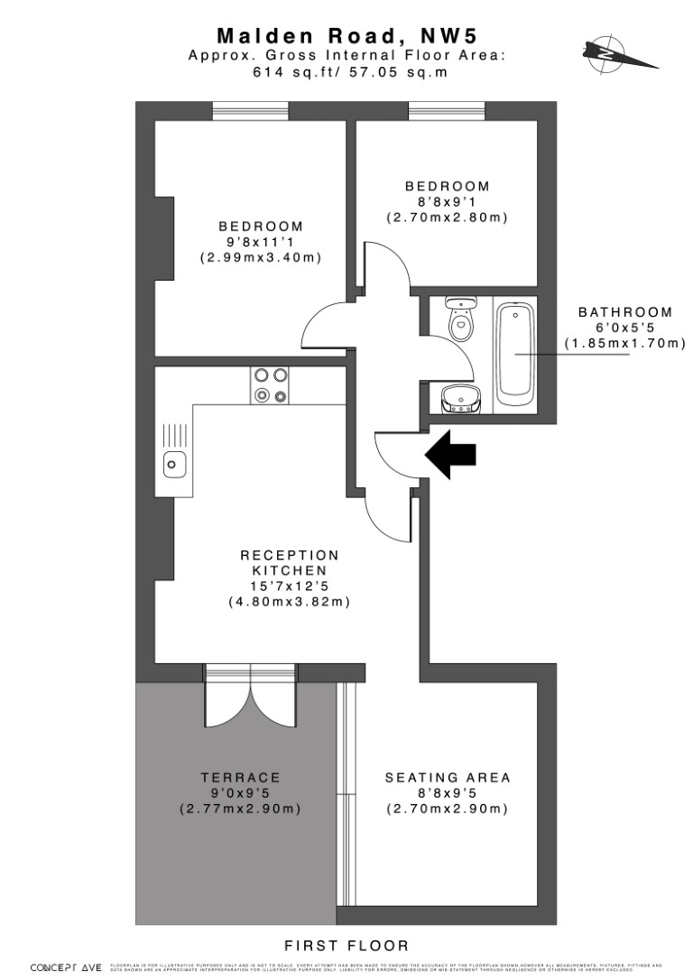2 Bed Apartment, 1 Bathroom - 25