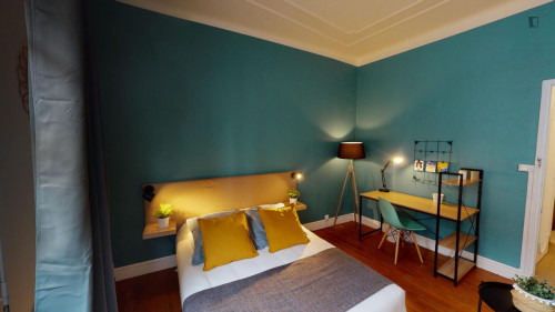 Bright double bedroom in a student flat in Dupuy