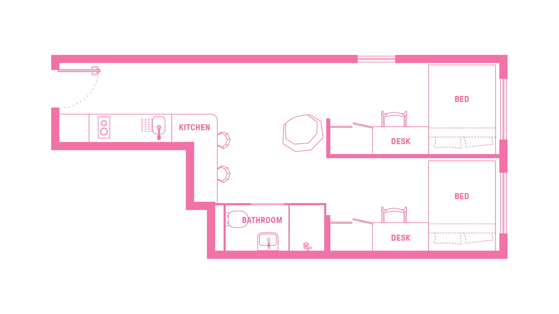  Double Bed, Ultra Twin Studio, Standard View  -  Scape Lincoln College  - Gallery -  2