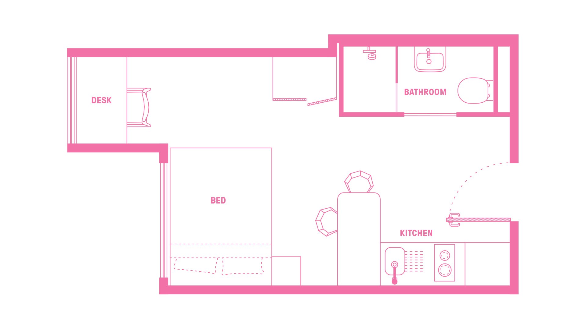 Double Bed, Medium Studio Apartment, Standard View  -  Scape Lincoln College  - Gallery -  4