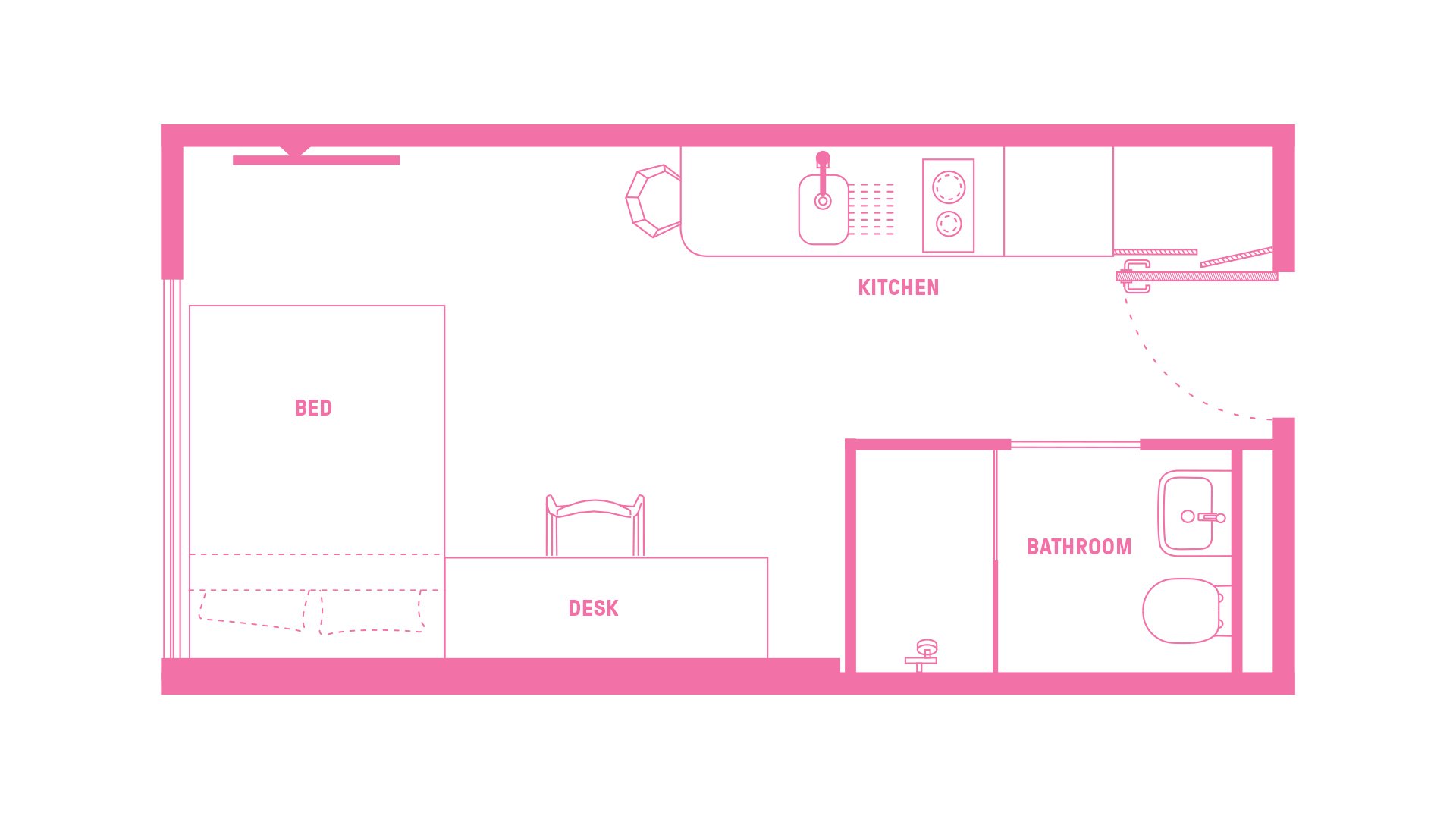  Double Bed, Medium Studio Apartment, Standard View  -  Scape Lincoln College  - Gallery -  2