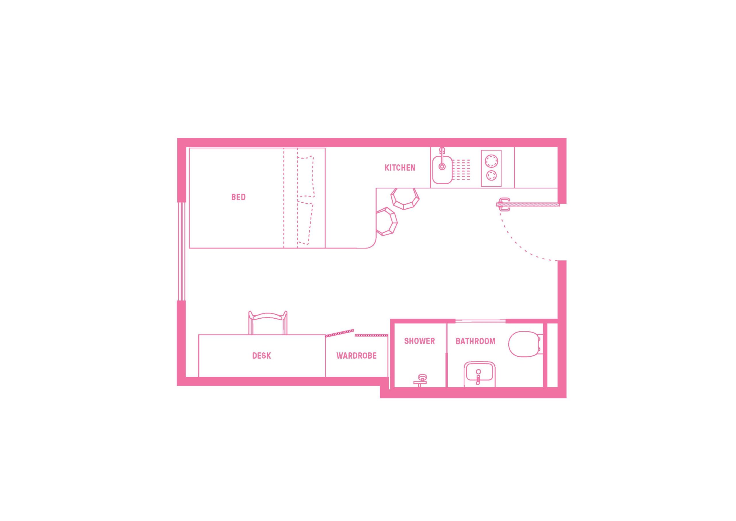  Double Bed, Signature Studio Apartment, Standard View  -  Scape Lincoln College  - Gallery -  2