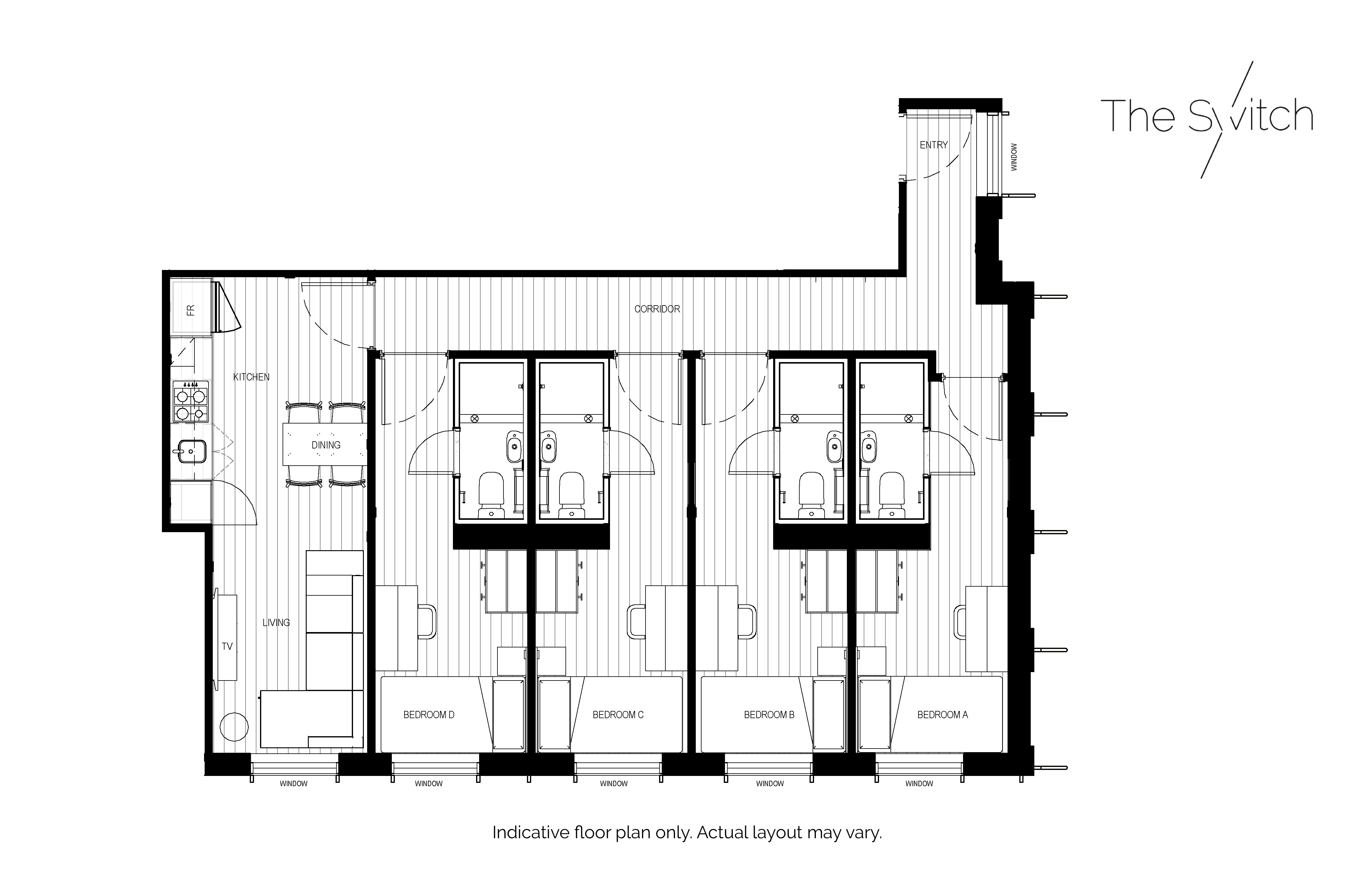 Four Bed Apartment - En-Suite - The Switch Adelaide Central - Gallery - 3