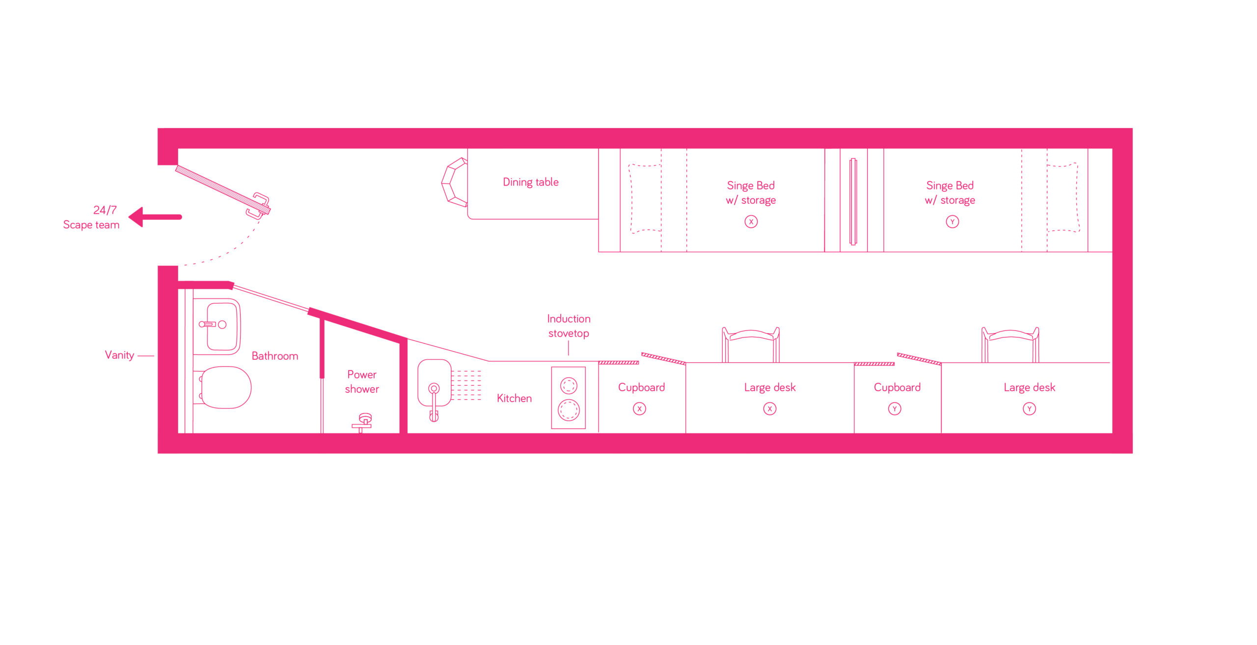  King Single Bed, Large Twin Apartment  -  Scape Toowong  - Gallery -  2