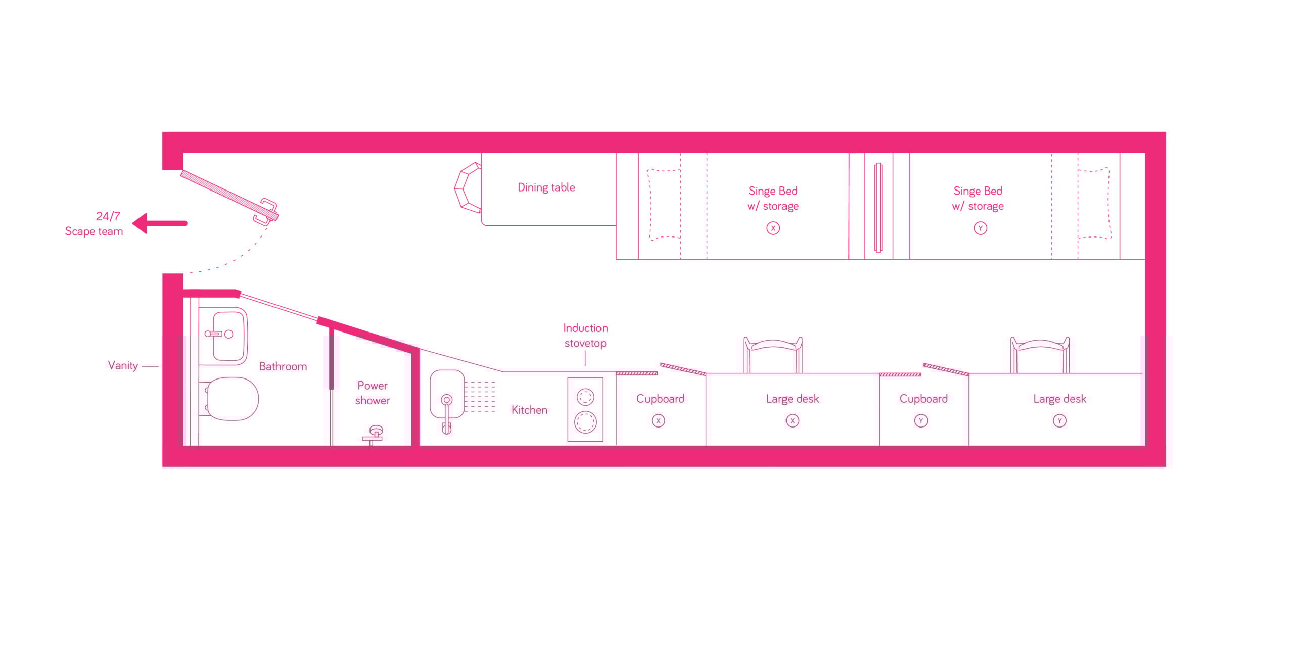  King Single Bed, Large Twin Apartment  -  Scape Toowong  - Gallery -  2