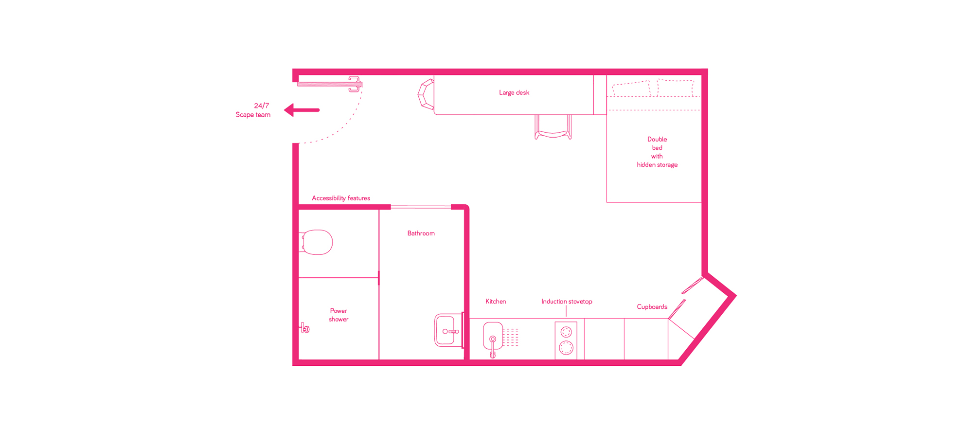  Double Bed, Large Studio Apartment, Standard View  -  Scape Toowong  - Gallery -  5